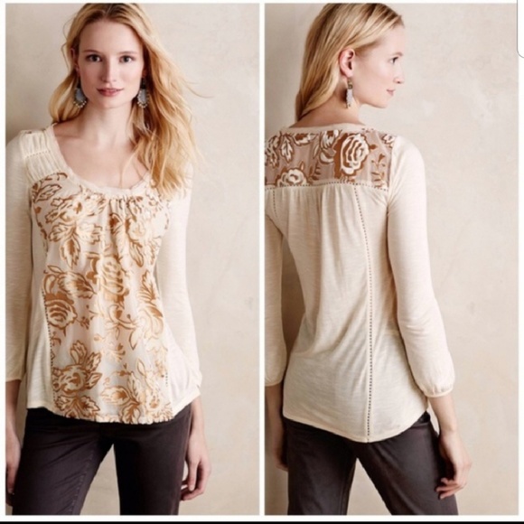 Anthropologie Tops - Meadow Rue Mariana Burnout Velvet Top